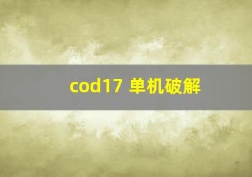 cod17 单机破解